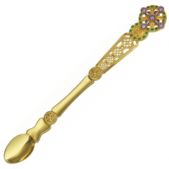 Brass leaf blade in gilding with inlays