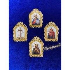 Set of icons on mitre with stones and gilding