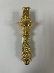 Свічник ручний латунний у позолоті зі вставками