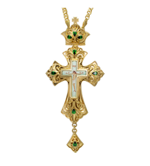Хрест латунний у позолоті із вставками