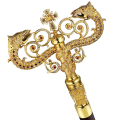 Archbishop's rod in gilded brass