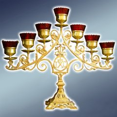 Seven candlesticks on the altar
