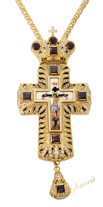 Крест латунный позолоченный с цепью