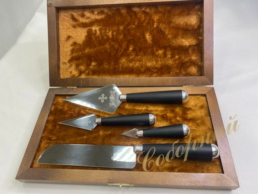 Набор копий с ножом (деревянная ручка, 4шт)