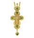 Хрест латунний у позолоті з литним розп'яттям і ланцюгом