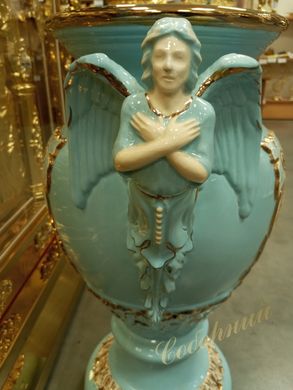 Blue vase with Cherubs