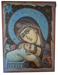 Painted icon "Christmas"