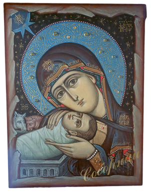 Painted icon "Christmas"