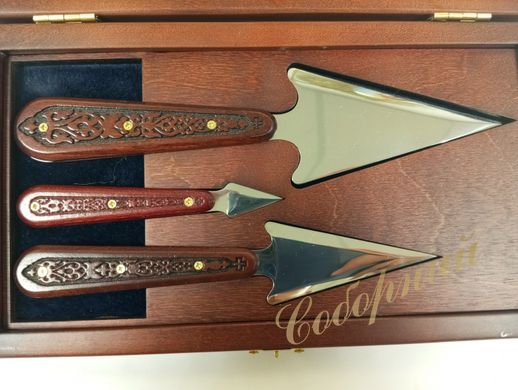 Set of staves with a pad in a wooden case (3 pcs.)