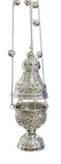 Large silver-plated censer