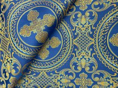 Ткань Парча 1 кат Турция м/т 180 голубое золото