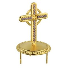 Cross on mitre in gilded brass