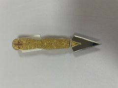 Small brass cane with gilded inlays