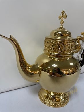 Чайник для теплоты латунный в позолоте