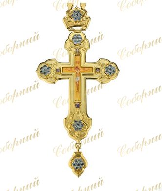 Cross brass in gilding with chain