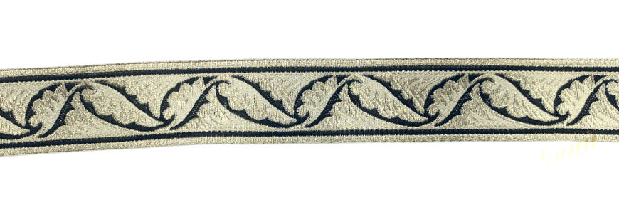 Greek lace black with silver 4 cm