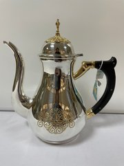 Чайник для теплоти латунний у срібло з фрагментарною позолотою