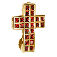 Хрест на клобук латунний в позолоті
