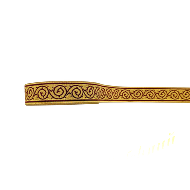 Greek lace, gold with red