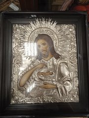 Icon of John the Baptist in a riza.