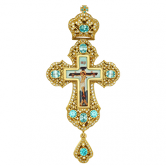 Крест латунный с принтом в позолоте без цепи