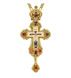 Крест латунный с принтом в позолоте без цепи