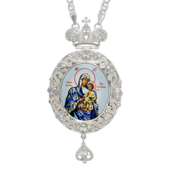Panagia brass with print and chain