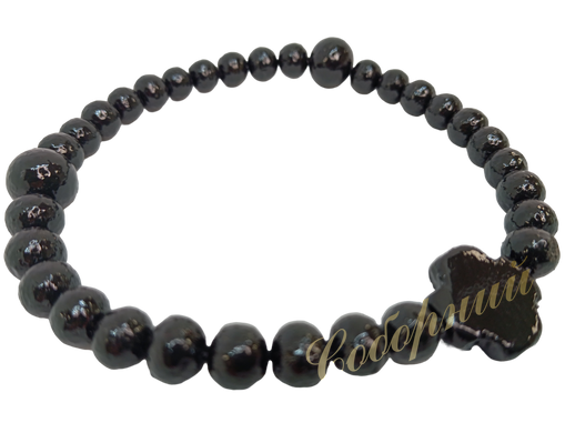 Wooden rosary, round beads, 30