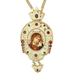Panagia gilded brass with chain