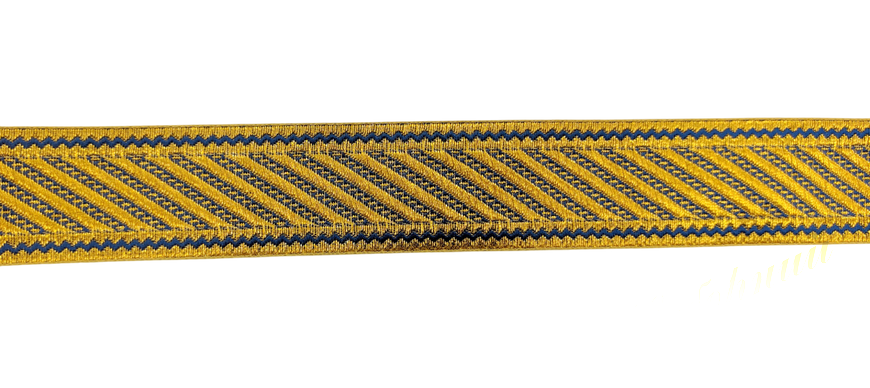 Greek lace, blue with gold 4 cm