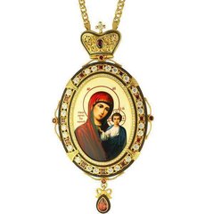 Panagia brass in gilt print and chain