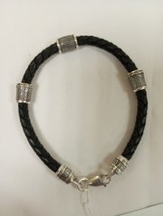 Leather bracelet + silver (8.6g+4.5g)