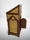 The lectern is single wooden, with gilded elements.