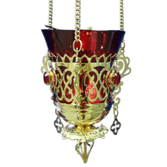 Pendant lamp gilded with enamel