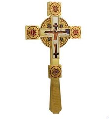 Хрест напрестольный латунний позолочений