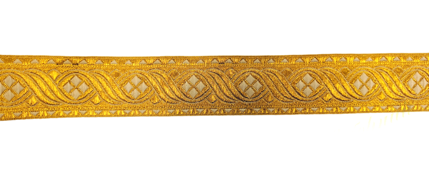 Greek lace white with gold 4 cm