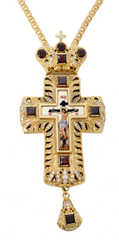 Крест латунный позолоченный с цепью