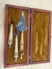 A set of copies in a wooden case with a cross (3 pcs.)