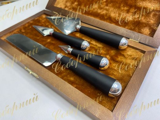 Набор копий с ножом (деревянная ручка, 4шт)