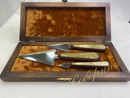 Set of picks with a solid blade and a prayer (wooden handle, 3pcs)