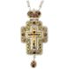 Silver-plated brass cross with gilded fragments and chain