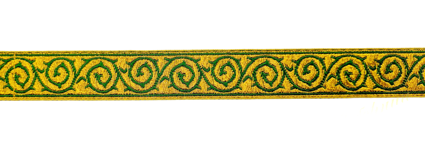 Greek lace, green with gold